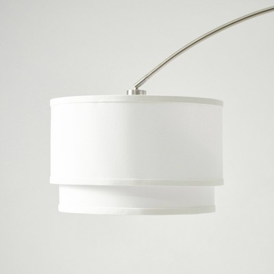 Mason 81" Modern White LED Arc Floor Lamp with Adjustable Drum Shade