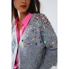 Women's Embroidered Sequins V-neck Cardigan - Q2 - 3 of 4