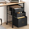 Whizmax Mobile Filing Cabinet for Home Office Fits A4 or Letter Size, Home Office Small Under Desk Storage Cabinet, Black - 3 of 4
