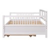 Full Size Daybed With Twin Trundle, Wooden Full Size Daybed Bed Frame With Rails For Bedroom Living Room No Box Spring Needed - 4 of 4