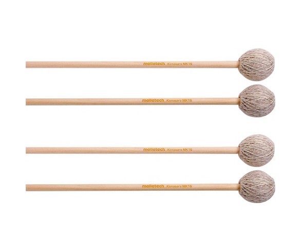 Malletech Klimasara Marimba Mallets Set of 4 (2 Matched Pairs) Medium Hard 16