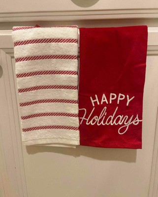 Christmas Striped Kitchen Towel Red - Wondershop™ : Target