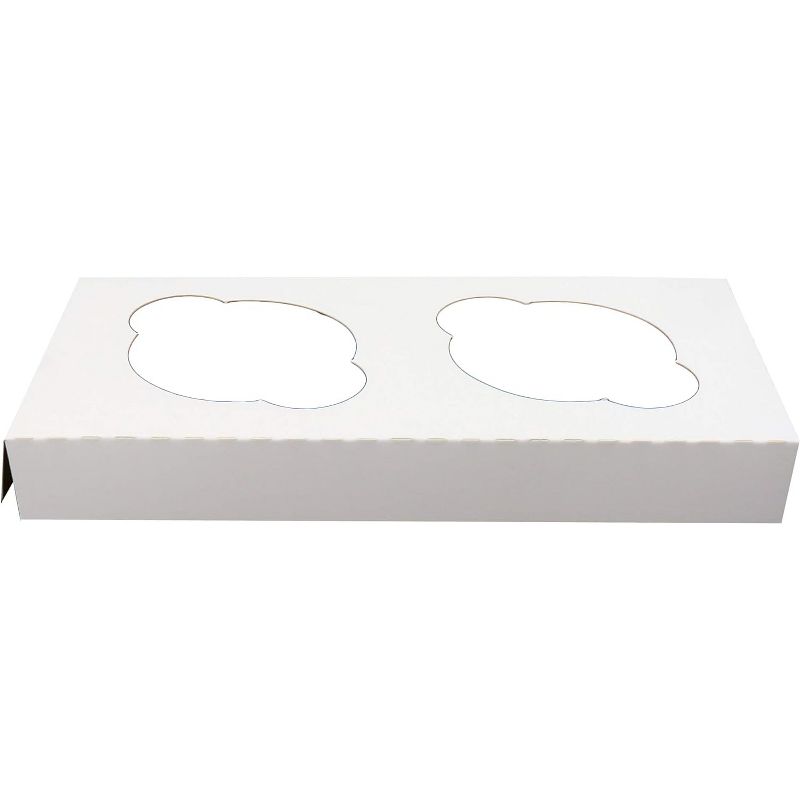 O'Creme White Cardboard Insert for Cupcakes, 2 Cavities - Case of 200, 2 of 4
