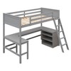 High Loft Bed with U-Shaped Desk, WoodLoft Bed Frame with Drawers and Storage Shelves - 4 of 4