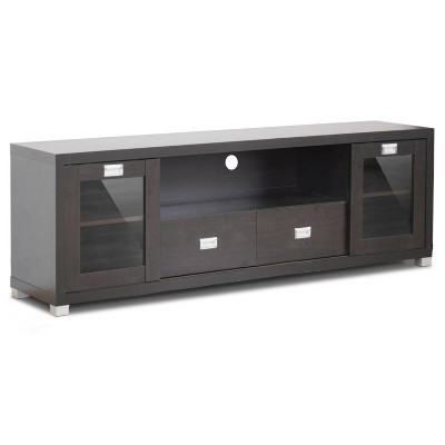 Gosford Dark Brown Wood TV Stand with Cabinets