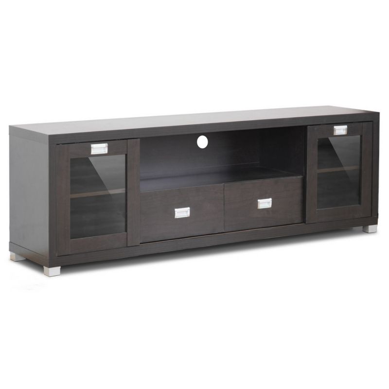 Gosford Wood Modern TV Stand for TVs up to 70&#34; Brown - Baxton Studio, 3 of 5