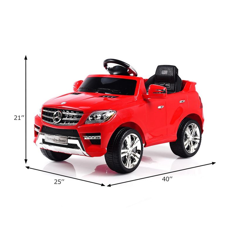 Costway Mercedes Benz ML350 6V Electric Kids Ride On Car Licensed MP3 RC Remote Control, 3 of 11