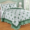 Collections Etc Brielle Rose Bouquet Trellis Rose Design Oversized Scalloped Edge Quilt - 2 of 3