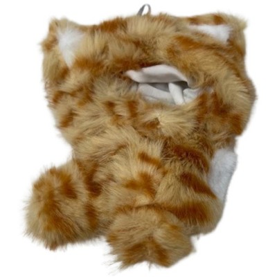 Doll Clothes Superstore Fuzzy Yellow Striped Cat Costume for 17.5 cm Labubu Dolls