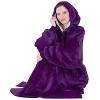 PAVILIA Faux Shearling Wearable Blanket Hoodie, Cozy Oversized Hooded Sweatshirt Adults, Warm Fleece Big Pocket - 2 of 4