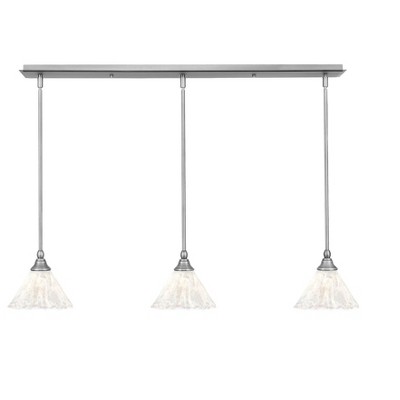 Toltec Lighting Any 3 - Light Chandelier in  Brushed Nickel with 7" Italian Ice Shade