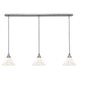 Toltec Lighting Any 3 - Light Chandelier in  Brushed Nickel with 7" Italian Ice Shade - 1 of 1