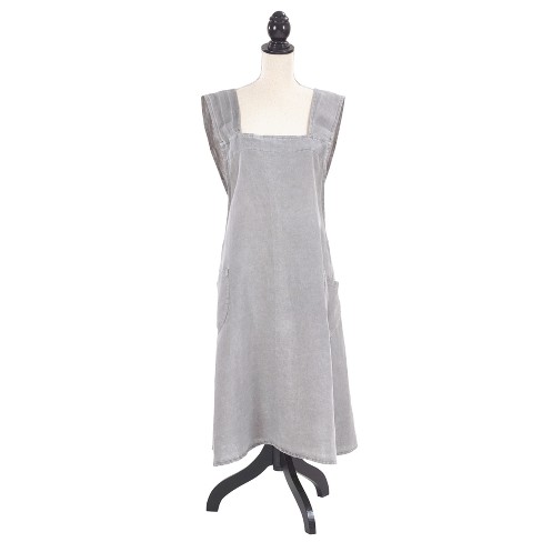35x28 Two Pocket Front Crossback Linen Cooking Apron Gray - Saro  Lifestyle : Target