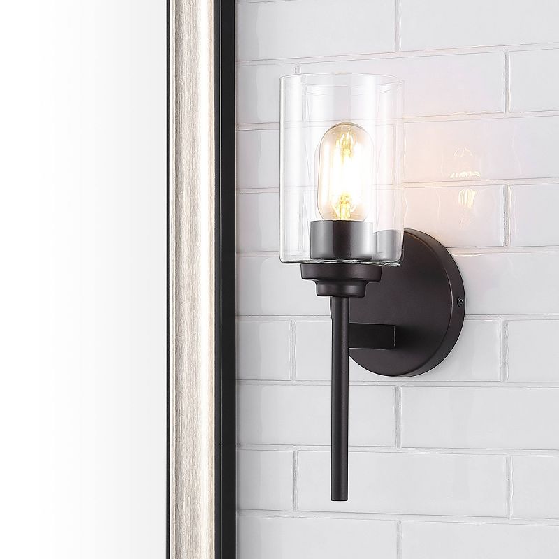 13&#34; LED 1-Light Juno Industrial Iron Cylinder Wall Sconce Oil Rubbed Bronze/Clear - JONATHAN Y, 3 of 7
