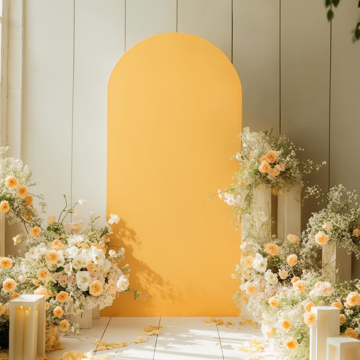 Arch Backdrop Cover Set of 3, Polyester + Spandex Stretch Fabric for 6/6.6/7.2ft Frames, Zipper Design for Wedding Party, Covers Only - thumbnail 4