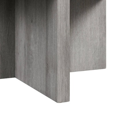 Gray Square Coffee Table with Four Storage Stools