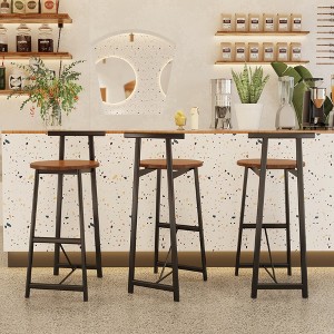 HDZNVF Bar Stools Kitchen Island Bar Chairs Set of 3 - 1 of 4