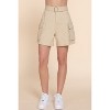 Slickblue Women's Casual Belted Cargo Shorts - Cotton Stretch with Pockets, Beige/Coffee/Navy, Size S-L - 2 of 4