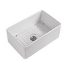 Fine Fixtures Premium White Fireclay Kitchen Sink for Home, Farmhouse (Grid & Strainer Included) - image 2 of 4