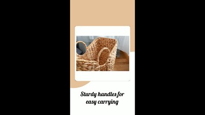 Large Natural Wicker Laundry Basket with Round Handles