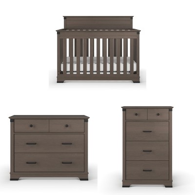 Child Craft Redmond Full Panel 4-in-1 Convertible Crib, Dresser, Chest, Changing Table, and Nightstand 5-Piece Nursery Set