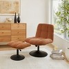 Art Leon Leisure Linen Fabric Swivel Accent Chair with Ottoman, Wood and Metal Frame - 4 of 4
