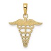 Black Bow Jewelry 14k Yellow Gold Polished Caduceus Pendant - 3 of 4