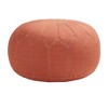 Madison Park Avery Round Pouf Ottoman Orange : Upholstered Footrest, Modern Polyester Fabric, No Assembly Required - 2 of 4