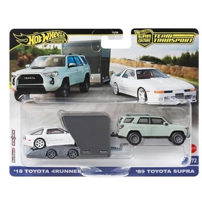 Hot Wheels 2018 Toyota 4Runner & 1989 Toyota Supra Team Transport Premium
