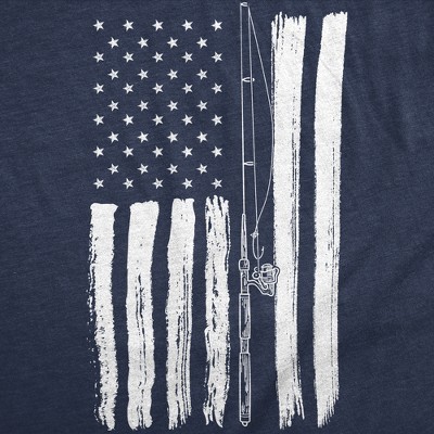 Мужские футболки Crazy Dog T-Shirts, Inc. Mens Funny T Shirts USA Flag Fishing Pole Awesome American Fish Tee For Men - Crazy Dog Men's T Shirt For Fourth Of July Navy L — фото 2