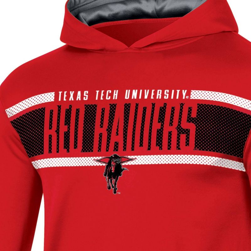 NCAA Texas Tech Red Raiders Boys&#39; Poly Hooded Sweatshirt, 3 of 4
