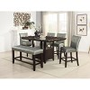 Simple Relax Faux Leather and Wood Counter Height Bench in Silver - 4 of 4