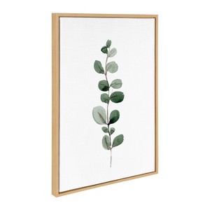 23" x 33" Sylvie Eucalyptus 1A Framed Canvas by Maja Mitrovic Natural - Kate & Laurel All Things Decor - 1 of 4