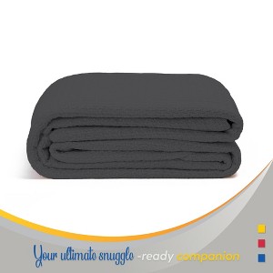 Color Sense 100% Cotton Warm & Cozy Super Soft Antimicrobial Basket Weave Blanket - 1 of 4