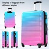 Gulches Hardshell Luggage Sets 3 Piece Gradient Color Expandable Suitcase with Spinner Wheels, TSA Lock Lightweight 20" 24" 28" ,Purple +Pink - 3 of 4