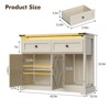 Sideboard Buffet Cabinet, Credenza Storage Cabinet with Lights and Charging Station, Natural White Oak - 2 of 4