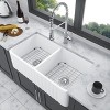 Gulches 33" White Farmhouse Sink, Apron Front 50/50 Double Bowl, Ceramic - 2 of 4
