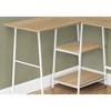 Monarch Specialties Computer Desk Home Office Corner Storage Shelves 48InchL L Shape Work Laptop Metal Laminate Natural White Contemporary Modern - 4 of 4