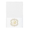 Linum Home Textiles 100% Turkish Cotton MONICA Gold Thread 2PC Embellished Hand Towel Set - 2 of 3