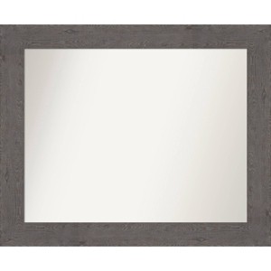 34" x 28" Non-Beveled Rustic Plank Gray Wall Mirror - Amanti Art: Modern Rectangle, Polystyrene Frame - 1 of 4