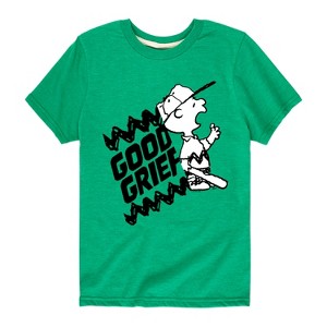 Boys' - Peanuts - Good Grief Split Short Sleeve Graphic T-Shirt - 1 of 4