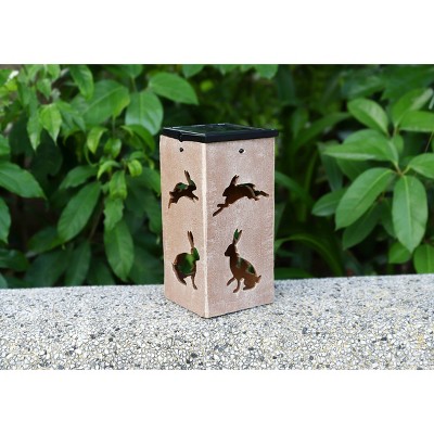 Brown Plastic Solar Rabbit Cut-Out Decorative Lantern
