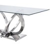 Acme Furniture Finley Glass Top Dining Table Clear/Silver Finish - 3 of 4