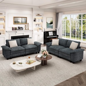 Captiva Designs Cloud Modular 4PC Loveseat Sofa Set, Comfy Deep Seat Sectional Couch for Living Room, Corduroy & Chenille Fabric Upholstery - 1 of 4