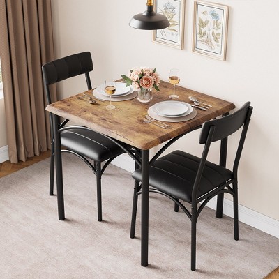 Dining Table Set, Kitchen Table and Upholstered Chairs, Wooden Dining Room Table Set for Small Space, Apartment