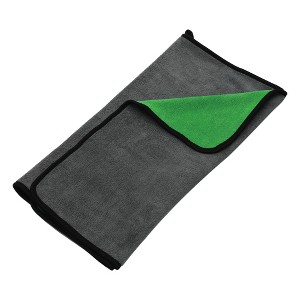 Unique Bargains Extra Large 500 GSM Microfibre Car Drying Towel 19.69"x39.39" Gray Green 1 Pc - 1 of 4