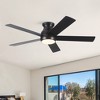 YUHAO 48 in. Indoor Modern Contemporary Plywood Blades Reversible DC Motor Low Profile Ceiling Fan with Light and Remote Control - 2 of 4