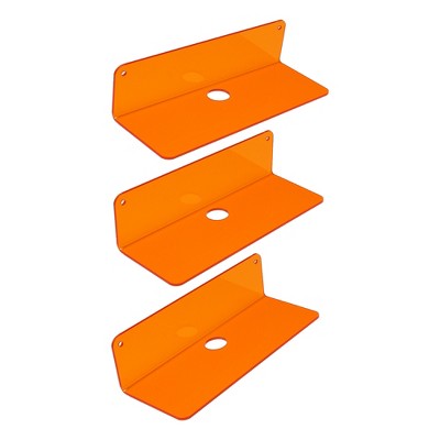 Unique Bargains Acrylic Floating Wall Display Shelves for Bathroom Living Room 3 Pcs
