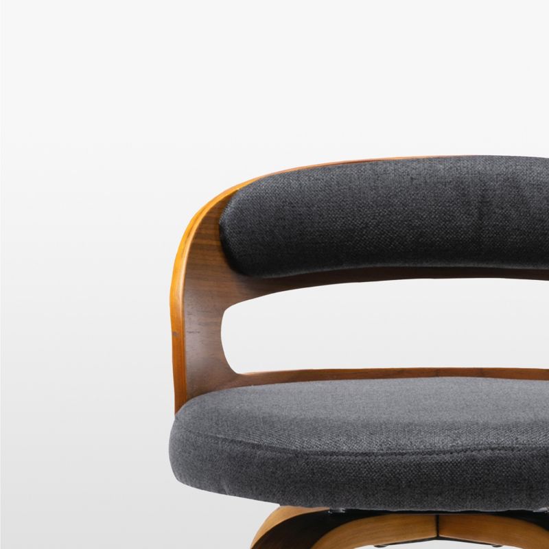 eLuxury Modern Upholstered Swivel Dining Chairs, 3 of 9