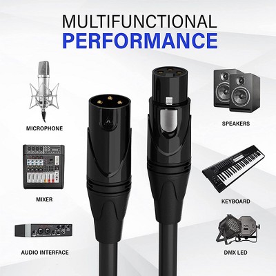 LyxPro 6 Feet Green XLR Male to Female Microphone Cable